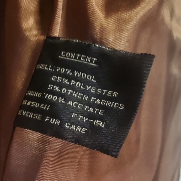 Vintage DONATELLA Green Wool Blend Cropped Zip Front Blazer Jacket 12 - Picture 7 of 8